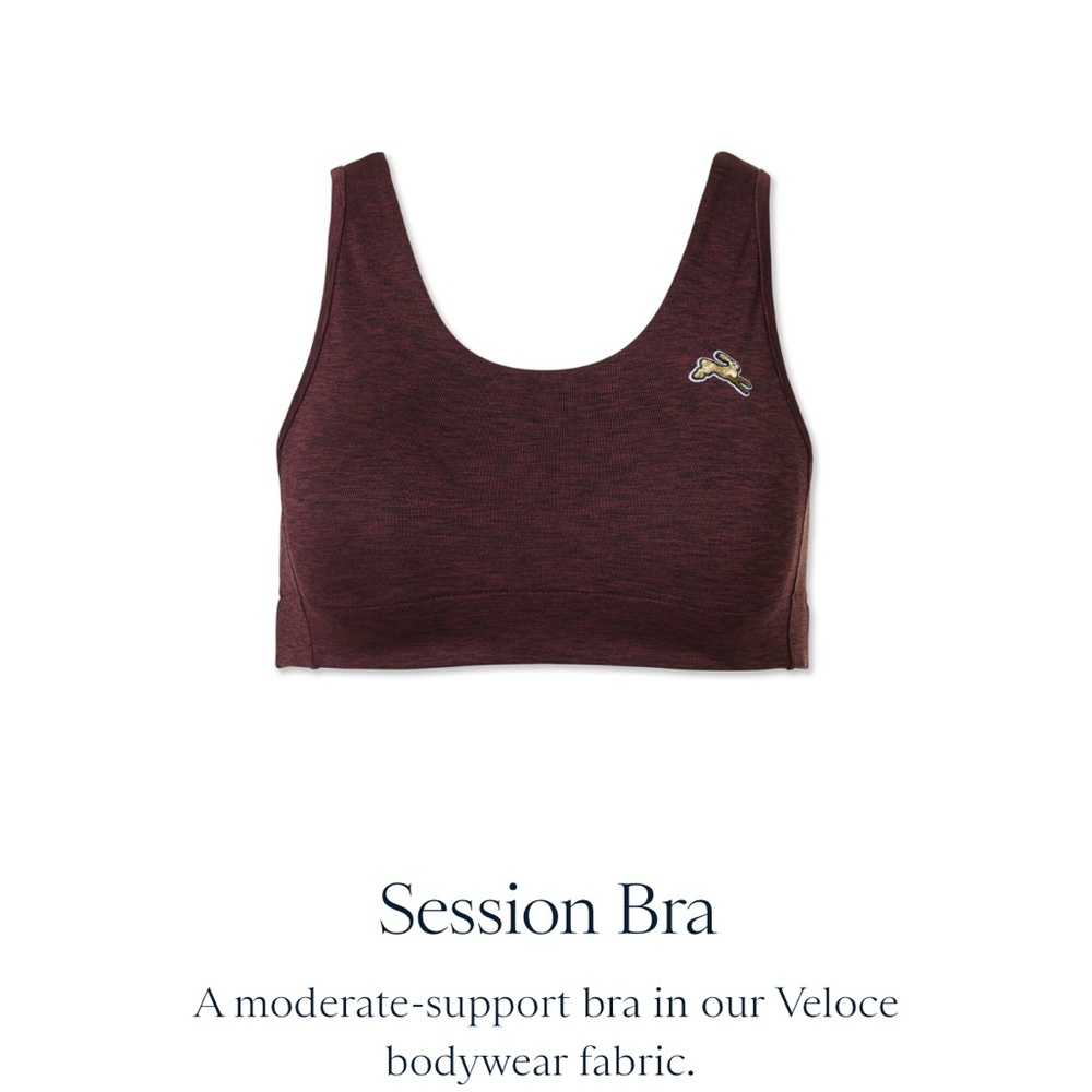 Tracksmith Session Bra in Berry. Size xs